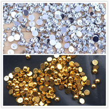 Gold And Silver Two-Color 5-8mm Semi-Round Pearl Bottom ABS Semi-Round Pearl DIY Nail Party Handmade Crafts Accessories 2024 - buy cheap