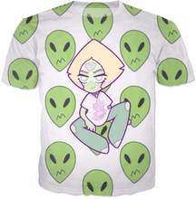 Camiseta con estampado de alienígenas para hombre y mujer, camisa con estampado de Peridoto, Steven Universe, Fandom, moda informal, ropa Harajuku 2024 - compra barato