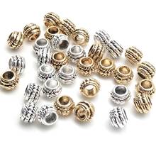 New Arrival 30pcs/lot 6*8mm Three Layer Oblate Beads Zinc Alloy Spacer Beads for DIY Bracelet Accessories Jewelry Making 2024 - buy cheap