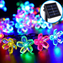 Outdoor Flower Solar String Lights 7M 50 Cherry Led Fairy Light for Holiday Party Garden Patio Christmas Tree Twinkle Decoration 2024 - buy cheap