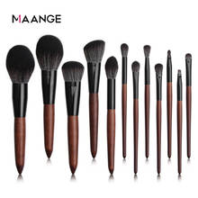 MAANGE 12Pcs Makeup Brushes Set Cosmetic Foundation Powder Blush Eye Shadow Lip Blend Wooden Make Up Brush Tool Kit Maquiagem 2024 - buy cheap