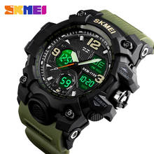 Skmei relógio digital led masculino esportivo, relógio para homens impermeável militar de marca luxuosa com display duplo 1155b 2024 - compre barato