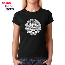 Ganesh Mandala design T-shirt for female llustration of Indian Elephant God T shirts women Hindu Ganesh Tee shirt camisetas 2024 - buy cheap