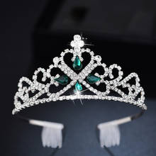 Corona de cristal y Diadema, tocado de cinco colores con diamantes de imitación, accesorios de boda para dama de honor, joyería para el cabello 2024 - compra barato