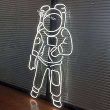 Letrero de neón decorativo LED personalizado con logotipo de astronauta, decoración de pared para el hogar, dormitorio, Club, luz de neón decorativa 2024 - compra barato