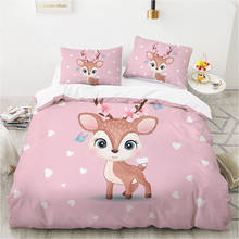 comforter bedding sets Duvet cover queen bed linen euro For Kids Baby Cartoon Bedding For home deer Lovely Bed Set 140x200 2024 - buy cheap