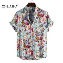 Fashion Dot Mens Hawaiian Beach Shirts 2021 Summer New Short Sleeve Floral Print Comfortable Shirts Holiday Vacation Clothing 2024 - buy cheap