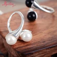 10mm Round Beads Gem Stone White Tibetan Silver For Lady Party Trendy Fashion Ring 1 Pc #7-#9,Send Random Size,Free Shipping 2024 - buy cheap