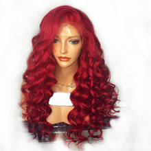 Red Lace Front Human Hair Wigs for Black Women Loose Deep Wave Brazilian Remy Hair Pre Plucked Lace Wig With Baby Hair Full Ends 2024 - купить недорого