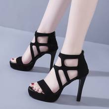 2020Hollow out sandals women platform high heels 11cm shoes woman sexy peep toe pumps women shoes office party heels black 2024 - buy cheap