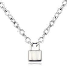 Stainless Steel Silver Color PadLock Pendant Necklaces Brand New link Chain lock Necklaces collar ras du cou collier femme women 2024 - buy cheap