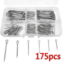 175pcs Cotter Pin Open Elastic Link Split-Cotter Fastening Pins Zinc Plated Steel Hairpin Fasteners Pins for Auto Car Truck 2024 - buy cheap