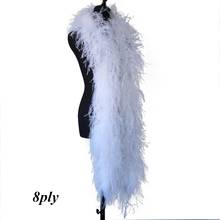 Natural Ostrich White Feathers Boa Wedding Party Dresses Decoration Fluffy Soft for Crafts Plumes Shawl Scarf  2/4/6/8/10ply 2024 - buy cheap