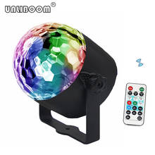 Mini bola giratoria de cristal LED RGB, luces de escenario con sonido activado, para discoteca, música, KTV, fiesta de Navidad, enchufe de la UE/EE. UU./Reino Unido 2024 - compra barato