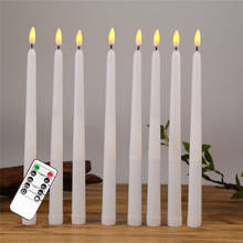 Pack of 8 Remote Yellow Light Flameless Taper Candles LED Battery Operated Electronic Window Candles with Remote and Timers 2024 - buy cheap