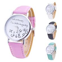 Fashion Letters & Numbers Adjustable Faux Leather Round Dial Analog Quartz Wrist Watch Women Bracelet Decoration Женские часы 2024 - buy cheap