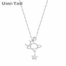 Uini-tail-collar de plata de ley 925 con micro incrustaciones de Luna, joyería con personalidad, temperamento simple, para chicas dulces, ED578 2024 - compra barato