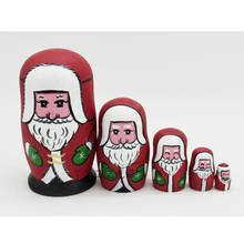 Bonecos de madeira pintada à mão, bonecos fotos babushka matryoshka com natal para decoração de escritório em casa e presente de natal 2024 - compre barato
