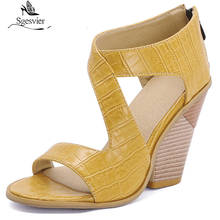 Sgesvit-sandalias de cuña con cremallera para mujer, zapatos informales cómodos a la moda, talla grande 34-48, para verano, gran oferta, 2020 2024 - compra barato