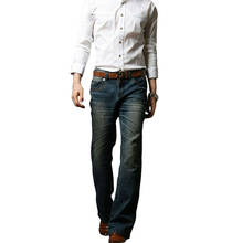 Мужские расклешенные джинсы, расклешенные эластичные облегающие джинсы со средней талией, мужские дизайнерские классические джинсы Modis, байкерские джинсы 2024 - купить недорого