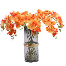 Novo buquê de flores artificiais de orquídea com 7 pontas, flores de orquídea artificial, buquê de flores de orquídea para casamento e decoração para casa 2024 - compre barato