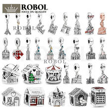 2021 New Style 925 Sterling Silver Pendant Accessories, House, Tower Shaped Beads Jewelry for Women Free Shipping 2024 - buy cheap