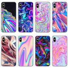 Силиконовый чехол для iPhone 12 Mini 11 Pro Max XS Max XR X 8 7 Plus 6 6S Plus 5 5S SE 2020, чехол для телефона с голографическим принтом 2024 - купить недорого