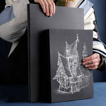 Черная крафт-бумага А4, высококачественная бумага для рисования, толстый картон, картон «сделай сам» для рисования скетчей ручной работы 2024 - купить недорого