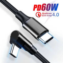 90 Degree Elbow USB Type C to USB C Cable For Samsung Xiaomi Redmi Note 10 8 Macbook 60W Fast Quick Charger Cord PD Type-c Cable 2024 - buy cheap