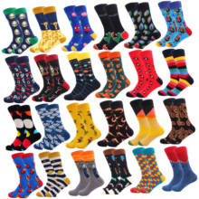 1 Pair Drop Shipping Winter Spring Happy Socks 2018 Cotton Men Crew Skateboard Socks Funny Pattern Wedding Socks Gift 2024 - buy cheap