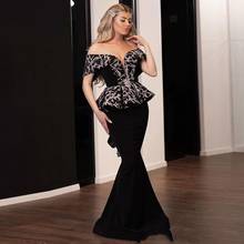 Plus Size Formal Evening Dresses 2020 Lace Applique Ruffles Peplum Women Occasion Prom Party Gowns жемчуг יזמנתי אזמנה жемчуг 2024 - buy cheap