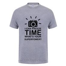 Freeze Time Camera Photography T-Shirt Funny Birthday Gift For Men Dad Father Husband Photographer Cameraman Cotton T Shirt Tee 2024 - buy cheap