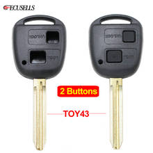 2 Button Remote Car Key Shell Case for Toyota Yaris Prado Tarago Camry Corolla TOY43 Uncut Blade with / no Rubber Button Pad 2024 - buy cheap