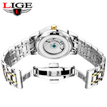 LIGE New Mens Watches Fashion Top Brand Luxury Business Waterproof Automatic Mechanical Watch Mens Full Steel Military Clock 2024 - buy cheap
