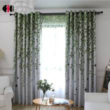 Cortina con estampado de pájaros y hojas verdes para dormitorio, cortinas de tratamiento para ventana de balcón, estilo Rural Pastoral, wp207C 2024 - compra barato