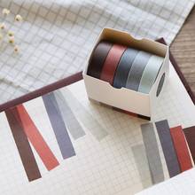 5Rolls Solid Color Washi Tape Masking Tape DIY Scrapbooking Diary Journal Decoraive Washi Tape 5m Student School Office Supplies 2024 - buy cheap