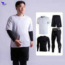 Plus Size 5XL 6XL Men's 4 Pcs/Set Sport Suit Gym Fitness Quick Dry Clothing Running Jogging Sportswear Workout Tights Tracksuit 2024 - buy cheap