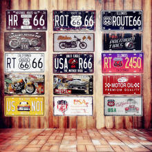 USA Vintage Metal lata señales Ruta 66 coche número placa cartel Bar Club pared garaje decoración del hogar 15*30cm 2024 - compra barato