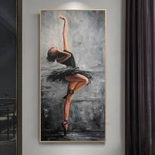 Retrato artístico de bailarina hermosa, pintura artística de pared, lienzo de bailarina, carteles e impresión de imagen artística de pared para decoración de sala de estar 2024 - compra barato