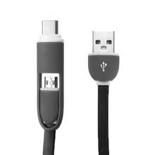 2 в 1 USB кабель мульти быстрое зарядное устройство микро USB кабель 2 в 1 мобильный телефон USB Type C кабель для iPhone Samsung Xiaomi 2024 - купить недорого