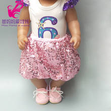Baby Doll pink dress for 17 inch dolls clothes 18 inch girl doll pink dress bow headband accessories 2024 - buy cheap