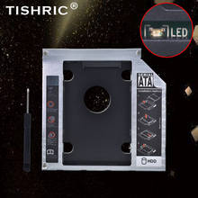 Tishric-carcasa de disco duro Universal para ordenador portátil, carcasa de aluminio de 9,5mm, SATA 3,0, HDD, Caddy con adaptador LED, DVD, HDD, Optibay, DVD-ROM ODD 2024 - compra barato