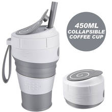 Taza de café de silicona plegable, Taza de Viaje compuesto con tapa a prueba de fugas, sin BPA de grado alimenticio, tazas de agua plegables para té y café 2024 - compra barato