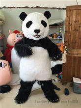 Disfraz de Mascota de Panda, traje de Cosplay de Panda gigante chino peludo para fiesta de cumpleaños, ropa de Mascota de juego 2024 - compra barato