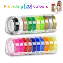 1pcs 6/9/12mm 3D embossing multicolor plastic label tape Compatible for dymo label machine 1610 12965 1880 MOTEX E101 2024 - buy cheap