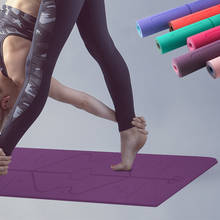 Tapete de ioga não deslizante, 1830*610*6mm., tapete esportivo de tpe com linha de posição para ginástica, pilates e fitness. 2024 - compre barato