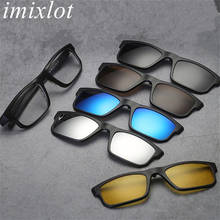 Imixlot óculos de sol polarizado magnético, mais novo 5 peças, com armação para óculos, mulheres, homens, óculos de miopia, condução 2024 - compre barato