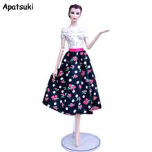 Vestido de boneca barbie floral fashion 1/6, roupas de patchwork para boneca, vestido de festa, acessórios de bonecas, presente para crianças 2024 - compre barato