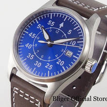 BLIGER Blue 20ATM Waterproof 39mm Brushed Automatic Men Watch Lumious Dial Leather Band 24 Jewels NH35A Movement 2024 - buy cheap