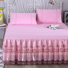 35 Pink korean Lace bed skirt mattress cover bed set elastic bed cover bed sheets pillowcase Multiple sizes available #sw 2024 - buy cheap
